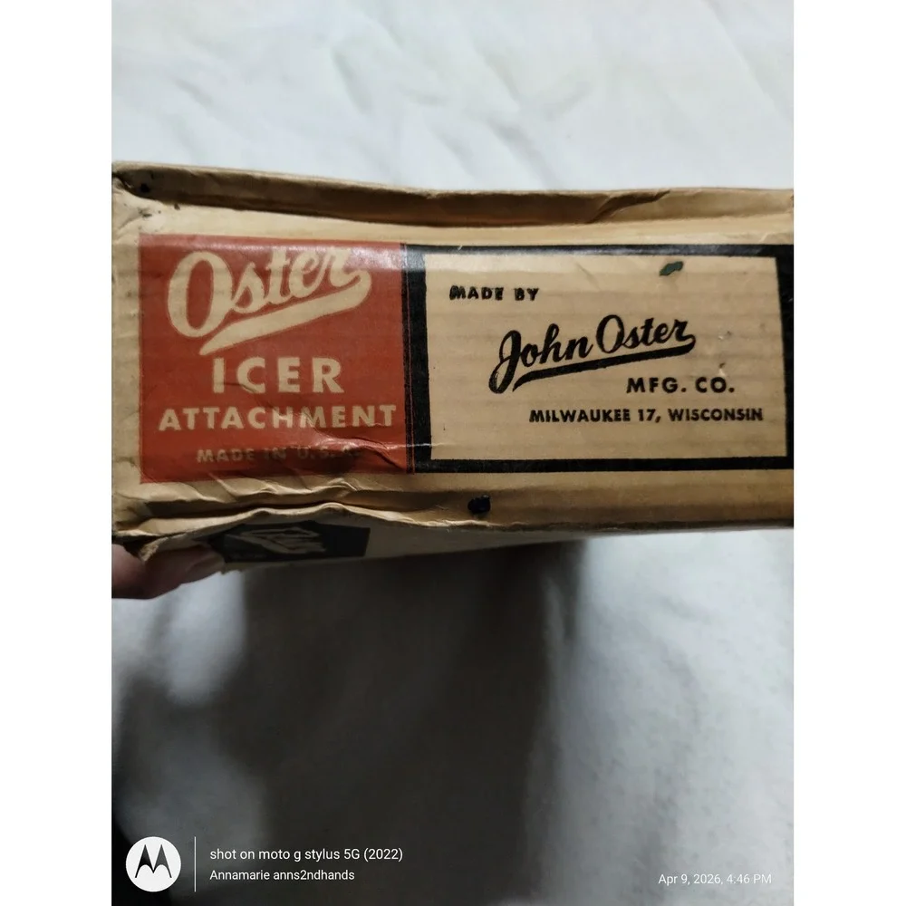 Vintage Oster Icer Attachment 433-01‎ Ice Crusher MCM Blender Accessory with Box